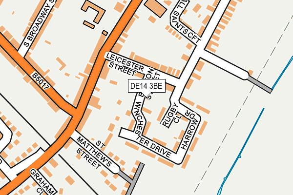 DE14 3BE map - OS OpenMap – Local (Ordnance Survey)