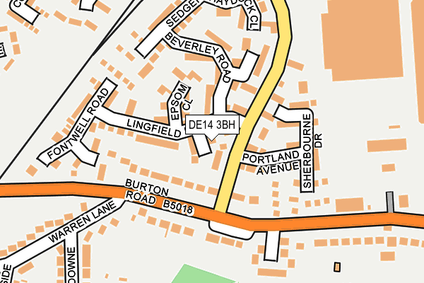DE14 3BH map - OS OpenMap – Local (Ordnance Survey)