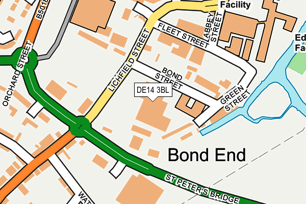 DE14 3BL map - OS OpenMap – Local (Ordnance Survey)