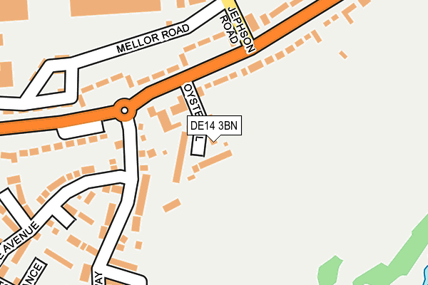 DE14 3BN map - OS OpenMap – Local (Ordnance Survey)