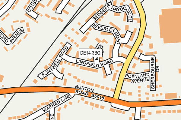 DE14 3BQ map - OS OpenMap – Local (Ordnance Survey)