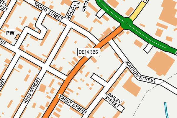 DE14 3BS map - OS OpenMap – Local (Ordnance Survey)