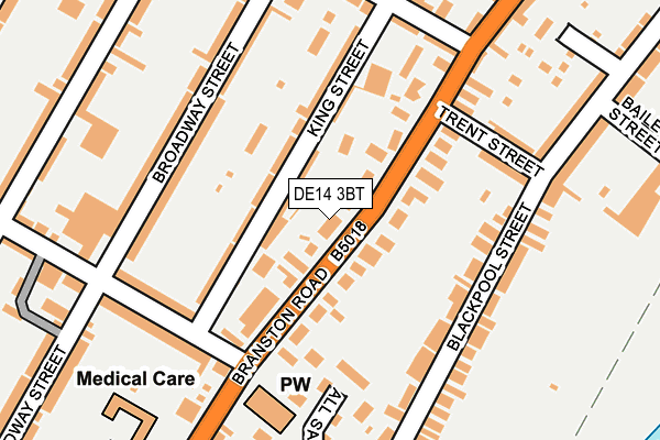 DE14 3BT map - OS OpenMap – Local (Ordnance Survey)