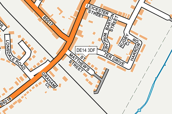 DE14 3DF map - OS OpenMap – Local (Ordnance Survey)