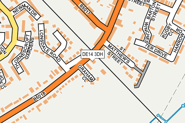 DE14 3DH map - OS OpenMap – Local (Ordnance Survey)