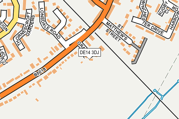 DE14 3DJ map - OS OpenMap – Local (Ordnance Survey)