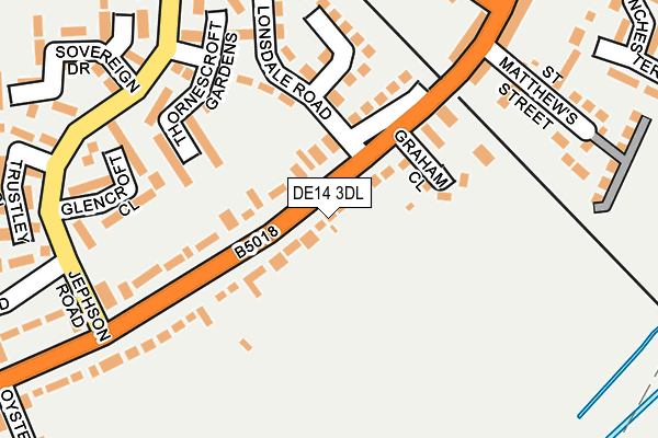 DE14 3DL map - OS OpenMap – Local (Ordnance Survey)