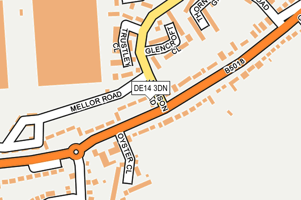 DE14 3DN map - OS OpenMap – Local (Ordnance Survey)
