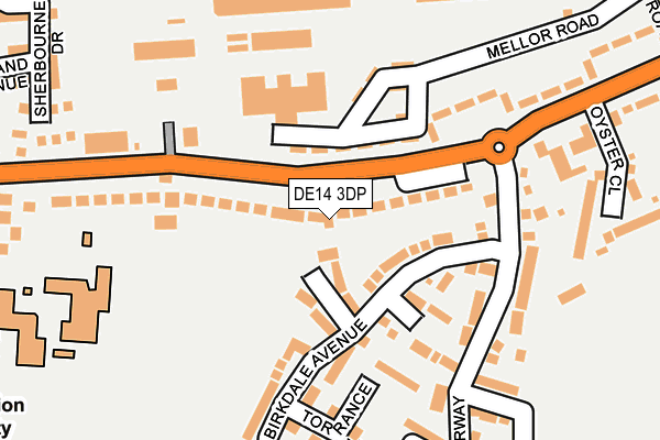 DE14 3DP map - OS OpenMap – Local (Ordnance Survey)