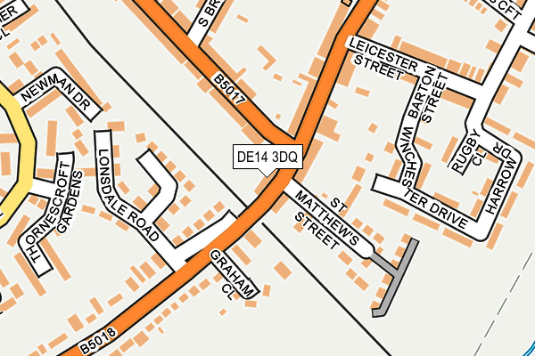 DE14 3DQ map - OS OpenMap – Local (Ordnance Survey)