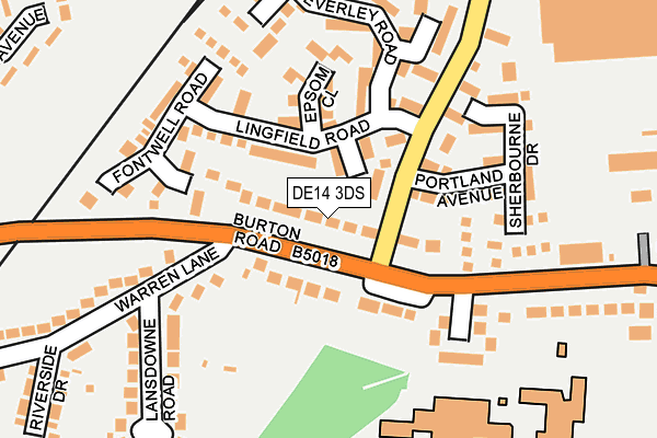 DE14 3DS map - OS OpenMap – Local (Ordnance Survey)