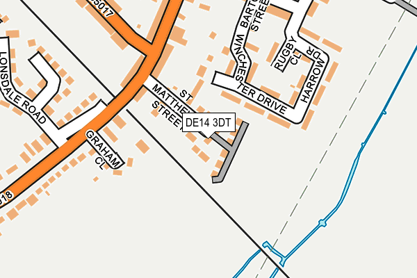 DE14 3DT map - OS OpenMap – Local (Ordnance Survey)