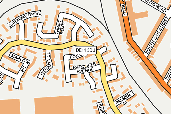 DE14 3DU map - OS OpenMap – Local (Ordnance Survey)