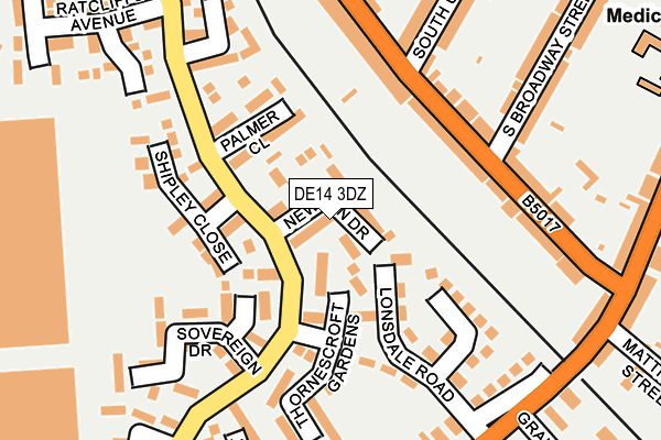 DE14 3DZ map - OS OpenMap – Local (Ordnance Survey)