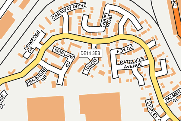 DE14 3EB map - OS OpenMap – Local (Ordnance Survey)