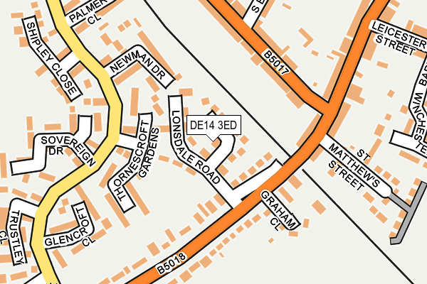 DE14 3ED map - OS OpenMap – Local (Ordnance Survey)