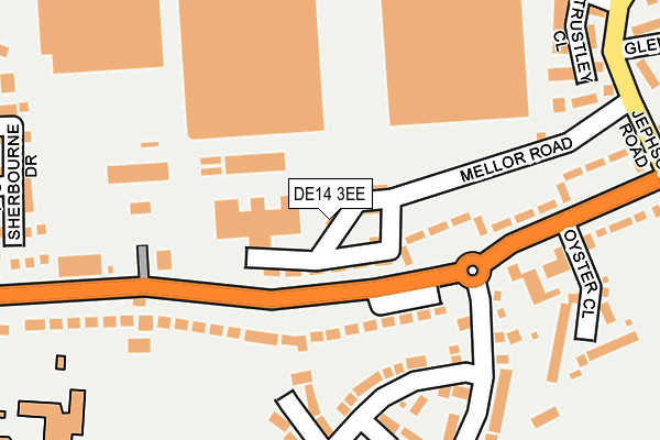 DE14 3EE map - OS OpenMap – Local (Ordnance Survey)