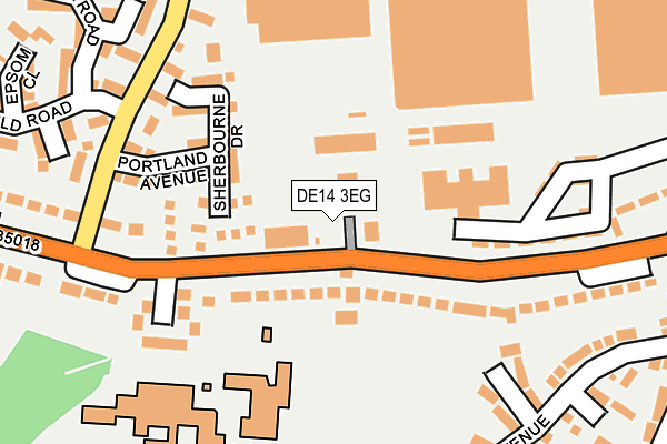 DE14 3EG map - OS OpenMap – Local (Ordnance Survey)
