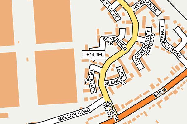 DE14 3EL map - OS OpenMap – Local (Ordnance Survey)