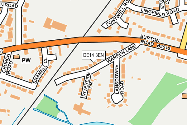 DE14 3EN map - OS OpenMap – Local (Ordnance Survey)