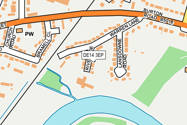 DE14 3EP map - OS OpenMap – Local (Ordnance Survey)