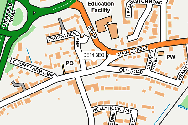 DE14 3EQ map - OS OpenMap – Local (Ordnance Survey)