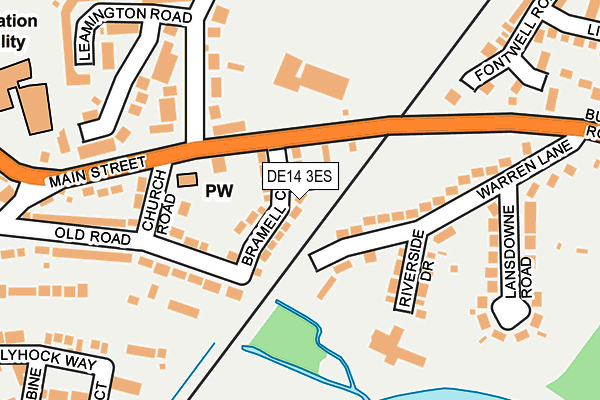 DE14 3ES map - OS OpenMap – Local (Ordnance Survey)