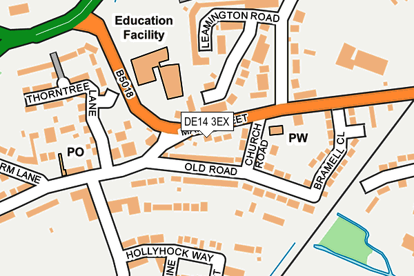 DE14 3EX map - OS OpenMap – Local (Ordnance Survey)