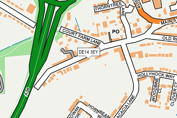 DE14 3EY map - OS OpenMap – Local (Ordnance Survey)
