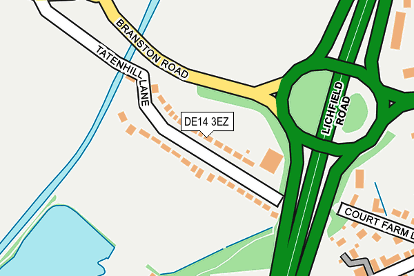 DE14 3EZ map - OS OpenMap – Local (Ordnance Survey)