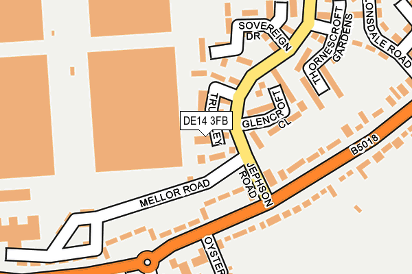 DE14 3FB map - OS OpenMap – Local (Ordnance Survey)