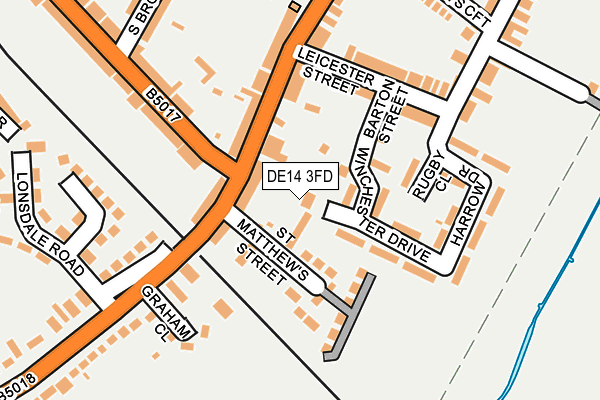 DE14 3FD map - OS OpenMap – Local (Ordnance Survey)