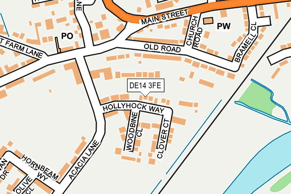 DE14 3FE map - OS OpenMap – Local (Ordnance Survey)