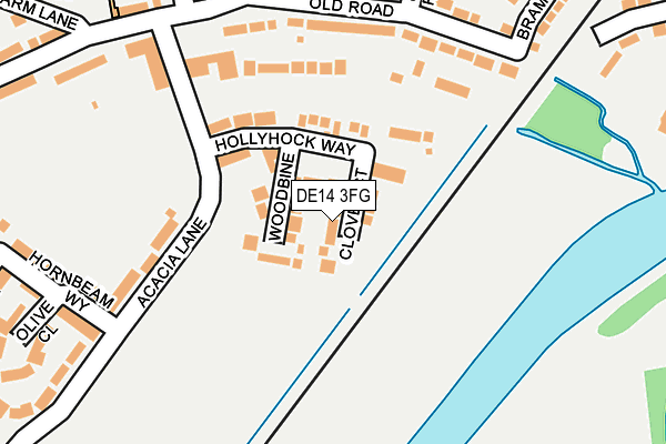 DE14 3FG map - OS OpenMap – Local (Ordnance Survey)