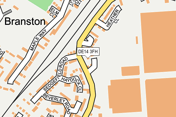 DE14 3FH map - OS OpenMap – Local (Ordnance Survey)