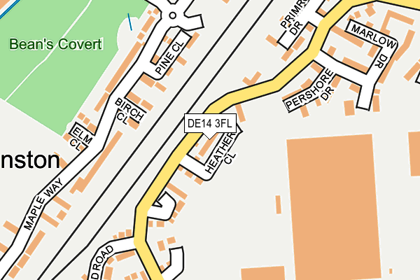 DE14 3FL map - OS OpenMap – Local (Ordnance Survey)