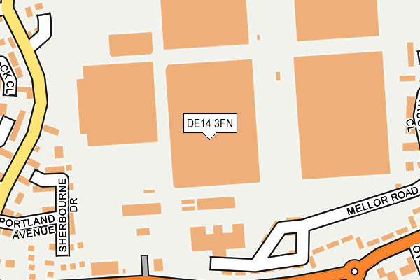 DE14 3FN map - OS OpenMap – Local (Ordnance Survey)