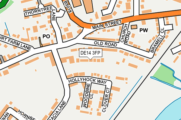 DE14 3FP map - OS OpenMap – Local (Ordnance Survey)