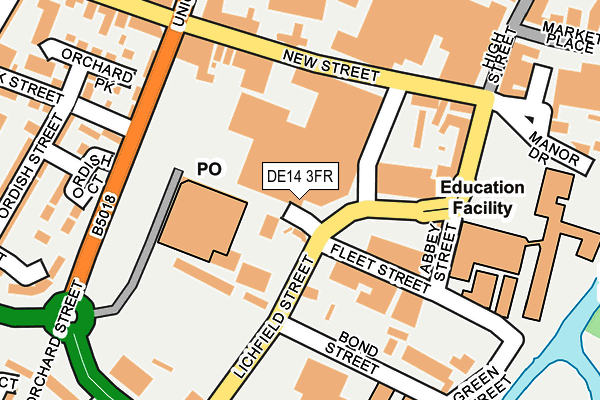 DE14 3FR map - OS OpenMap – Local (Ordnance Survey)