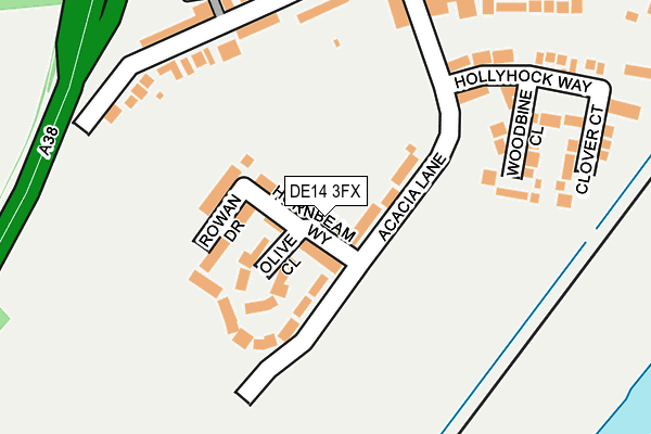 DE14 3FX map - OS OpenMap – Local (Ordnance Survey)