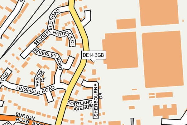 DE14 3GB map - OS OpenMap – Local (Ordnance Survey)