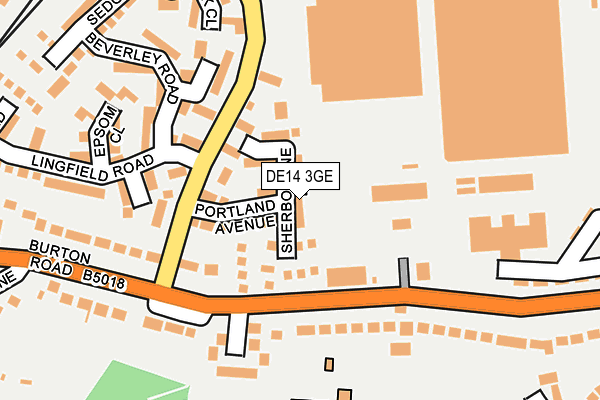 DE14 3GE map - OS OpenMap – Local (Ordnance Survey)
