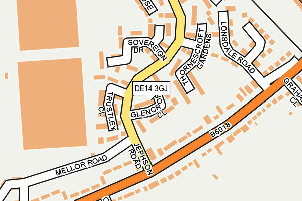 DE14 3GJ map - OS OpenMap – Local (Ordnance Survey)