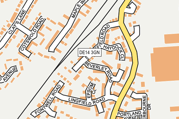 DE14 3GN map - OS OpenMap – Local (Ordnance Survey)