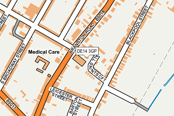 DE14 3GP map - OS OpenMap – Local (Ordnance Survey)