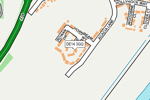 DE14 3GQ map - OS OpenMap – Local (Ordnance Survey)