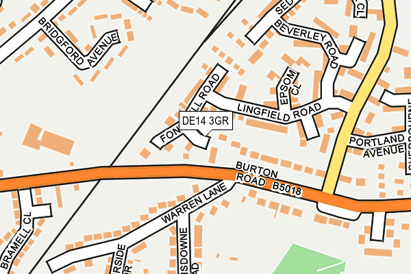 DE14 3GR map - OS OpenMap – Local (Ordnance Survey)