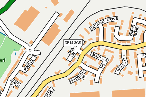 DE14 3GS map - OS OpenMap – Local (Ordnance Survey)
