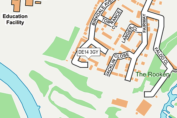 DE14 3GY map - OS OpenMap – Local (Ordnance Survey)