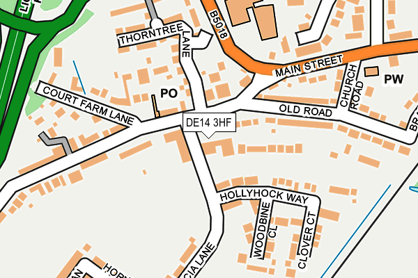 DE14 3HF map - OS OpenMap – Local (Ordnance Survey)